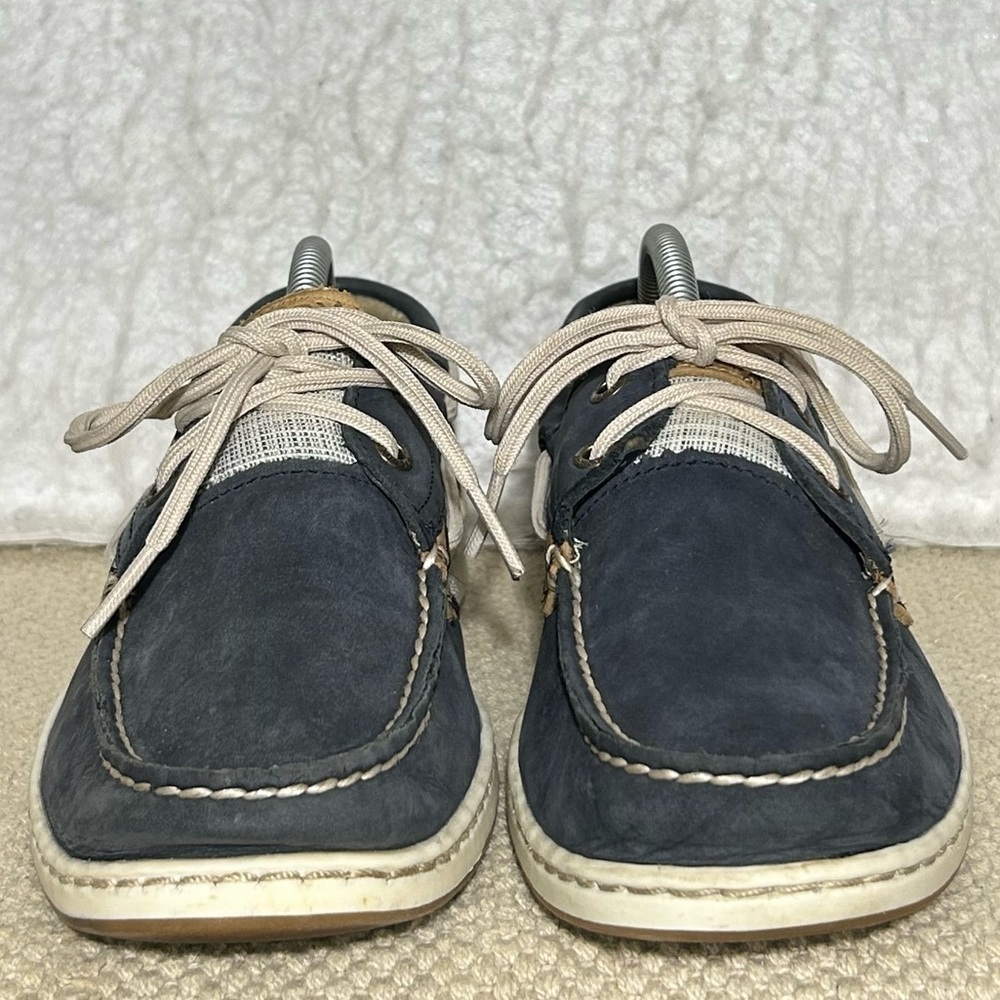 Sperry Womens Blue Leather TopSider Angelfish Boat Deck SlipOn Casual Shoes SZ 8 - Picture 3 of 11